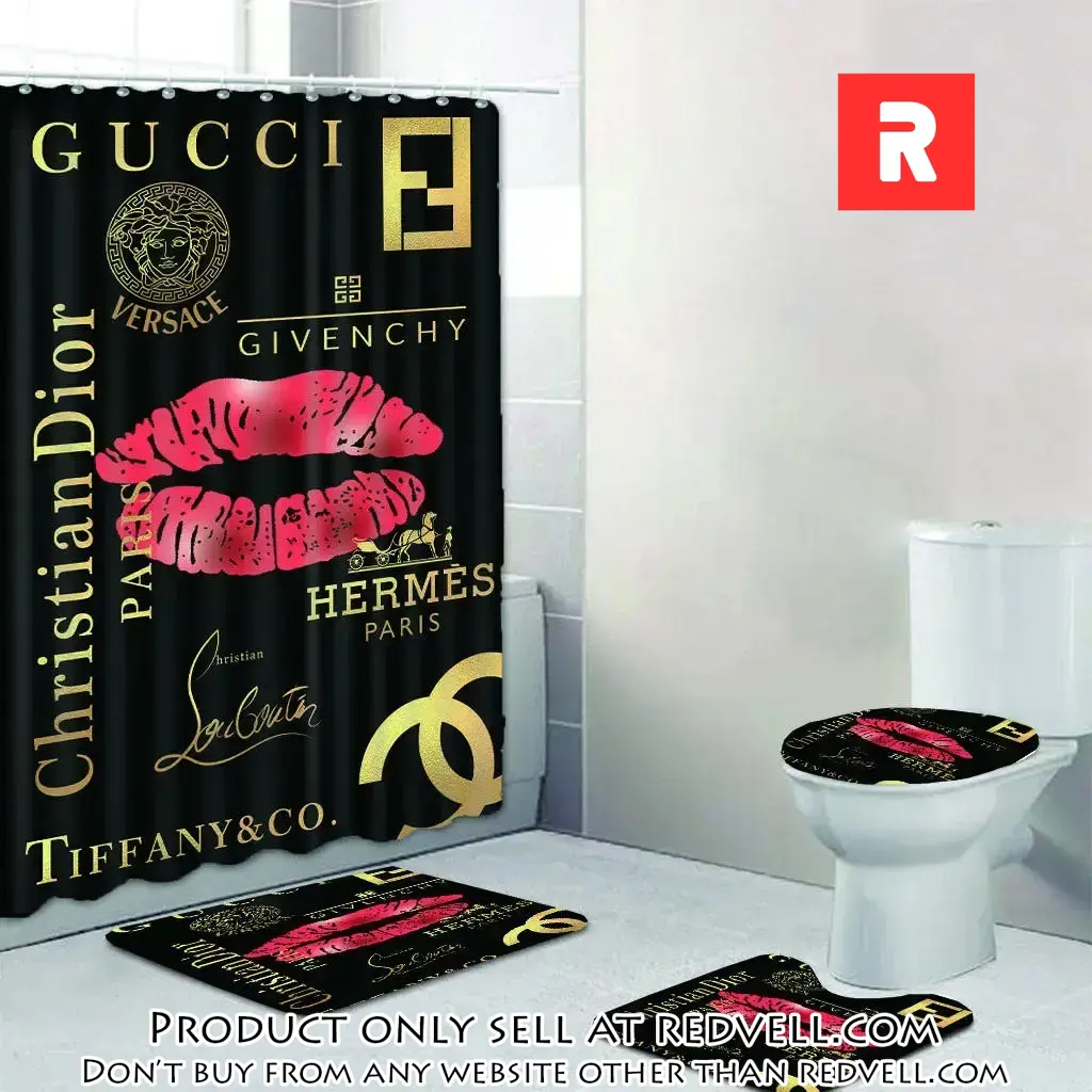 Gucci dior hermes chanel lips fashion limited luxury brand bathroom set home decor rv3718454
